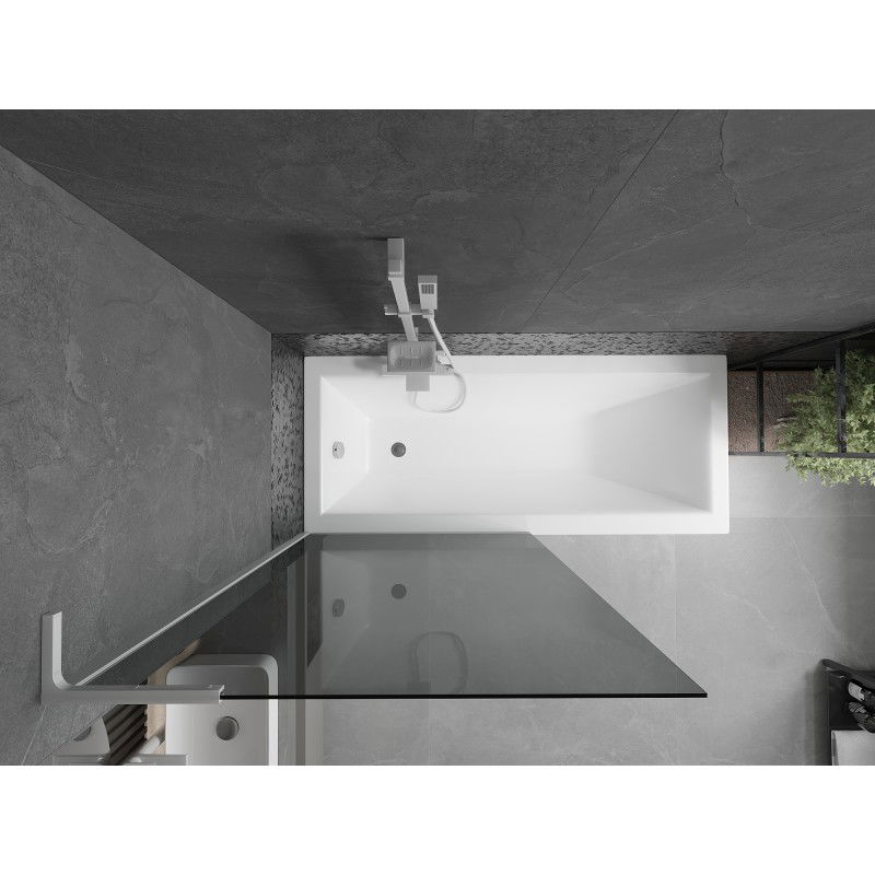 Mexen Next L параван за вана 1-крил 90 x 150 см, графит, бял - 895-090-000-03-40-20