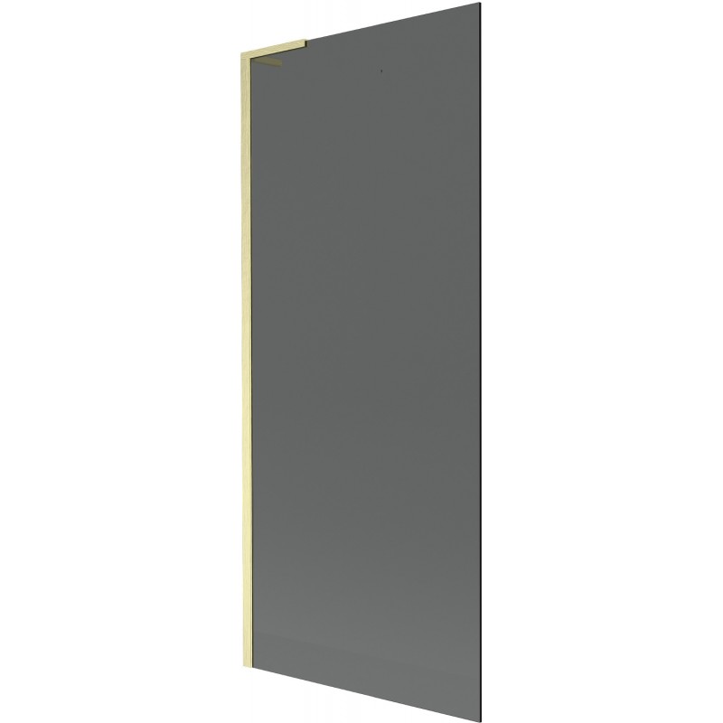 Mexen Next L преграда за вана 1-крила 80 x 150 cm, графит, златисто матово - 895-080-000-03-40-55