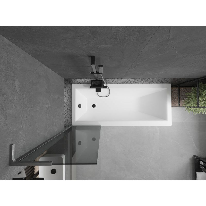 Mexen Next L вана параван 1-крилен 50 x 150 см, графит, четка сива - 895-050-000-03-40-66