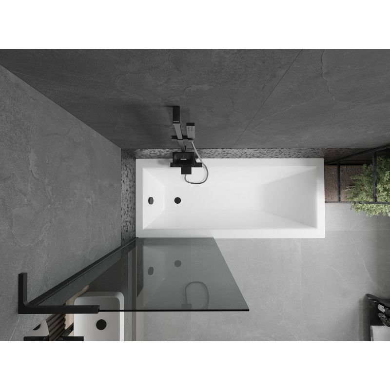 Mexen Next L параван за вана 1-крило 70 x 150 см, графит, черен - 895-070-000-03-40-70