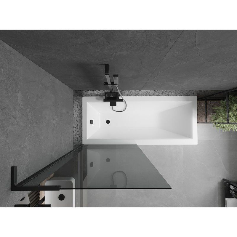 Mexen Next L преграда за вана с едно крило 80 x 150 см, графит, черен - 895-080-000-03-40-70