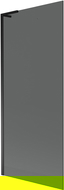 Mexen Next L преграда за вана с едно крило 80 x 150 см, графит, черен - 895-080-000-03-40-70