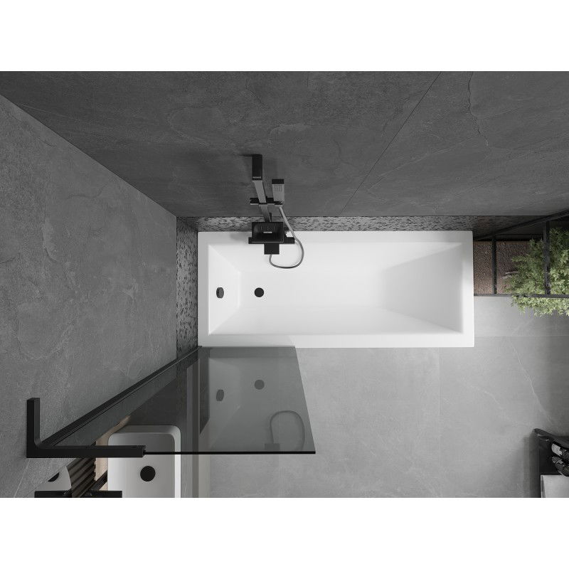 Mexen Next L параван за вана с 1 крило 60 x 150 cm, графит, черно - 895-060-000-03-40-70