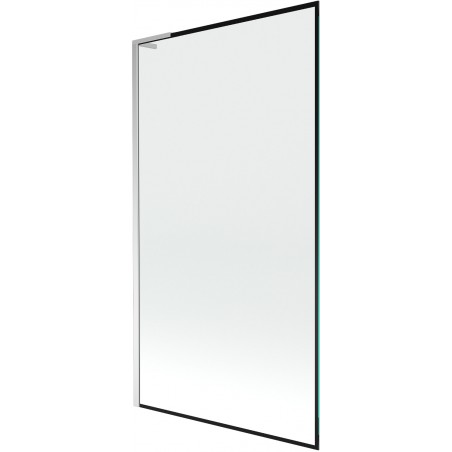 Mexen Next L параван за вана, еднокрил 100 x 150 см, черна рамка, хром - 895-100-000-03-70-01