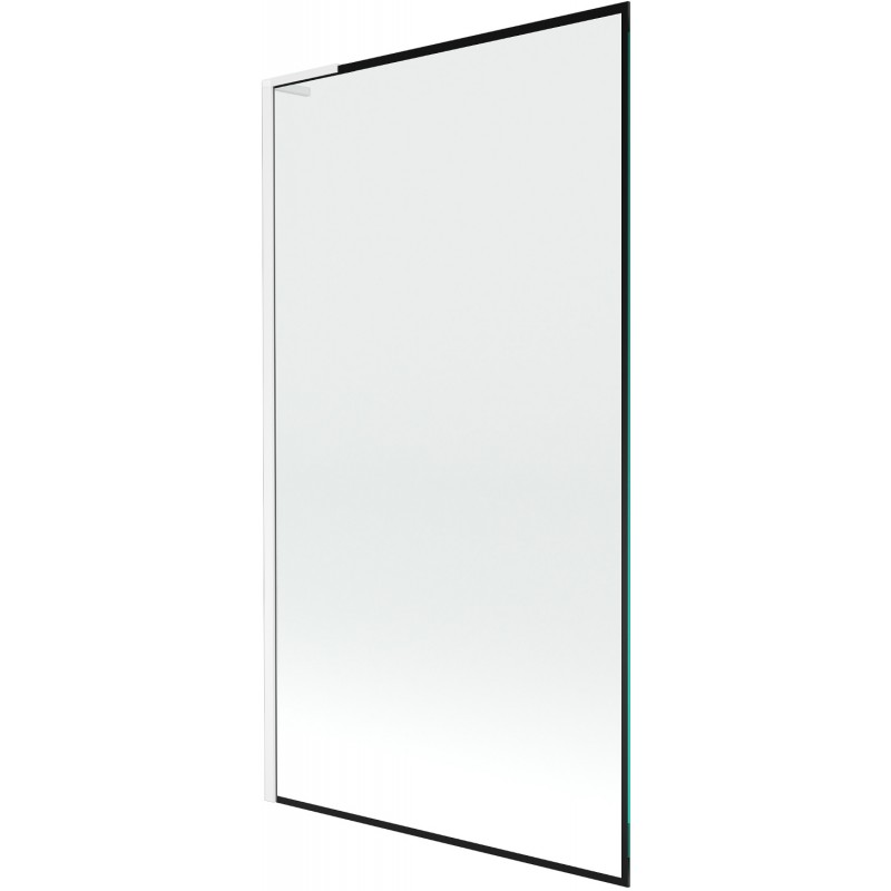 Mexen Next L параван за вана с 1 крило 100 x 150 cm, черна рамка, бял - 895-100-000-03-70-20