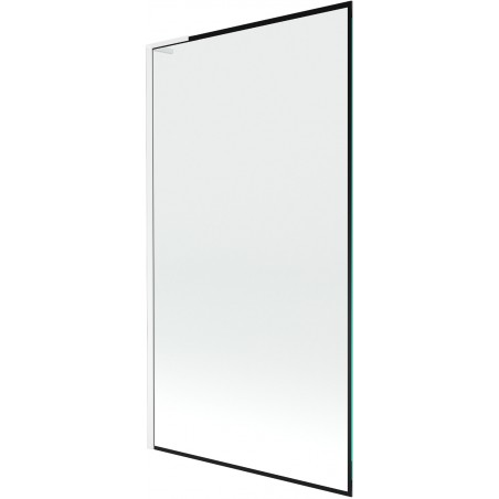 Mexen Next L параван за вана с 1 крило 100 x 150 cm, черна рамка, бял - 895-100-000-03-70-20