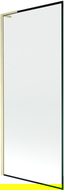 Mexen Next L параван за вана 1-крилен 80 x 150 см, черна рамка, златист мат - 895-080-000-03-70-55