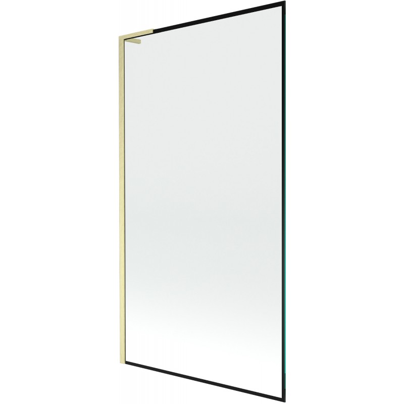 Mexen Next L душ преграда за вана с едно крило 100 х 150 см, черна рамка, златно-боядисана - 895-100-000-03-70-55