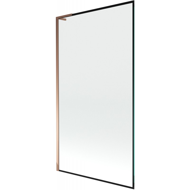 Mexen Next L параван за вана 1-крил, 100 x 150 см, черна рамка, розово злато - 895-100-000-03-70-60