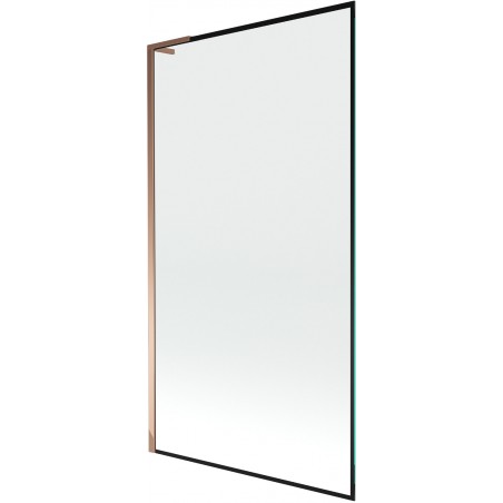 Mexen Next L параван за вана 1-крил, 100 x 150 см, черна рамка, розово злато - 895-100-000-03-70-60