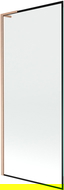Mexen Next L параван за баня 1-крилен 80 x 150 см, черна рамка, четкана мед - 895-080-000-03-70-65