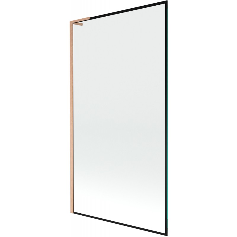 Mexen Next L параван за вана 1-крилен 100 x 150 cm, черна рамка, четкана мед - 895-100-000-03-70-65