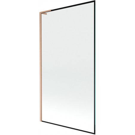 Mexen Next L параван за вана 1-крилен 100 x 150 cm, черна рамка, четкана мед - 895-100-000-03-70-65