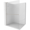Mexen Kioto+ L стена за душ с полка Walk-in 70 x 200 см, матово стъкло, четкан никел - 800-070-123-97-09