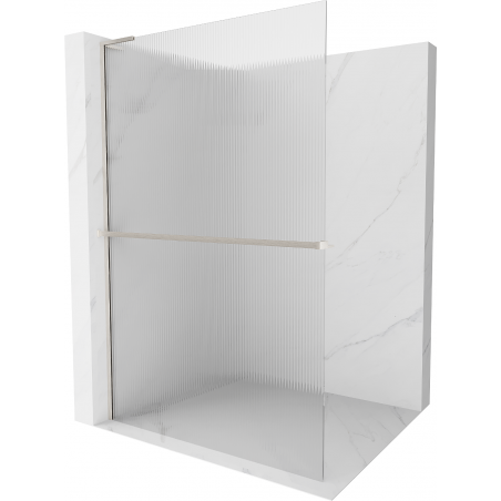 Mexen Kioto+ L преграда за душ с ракла Walk-in 100 x 200 см, прозрачно, четкан никел - 800-100-123-97-09