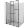 Mexen Kioto L стена за душ Walk-in 70 x 200 см, черен модел, четкана мед - 800-070-103-65-78