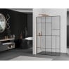 Mexen Kioto L стена за душа Walk-in 90 x 200 см, черен дизайн, четкан мед - 800-090-103-65-78
