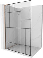 Mexen Kioto L стена за душа Walk-in 90 x 200 см, черен дизайн, четкан мед - 800-090-103-65-78
