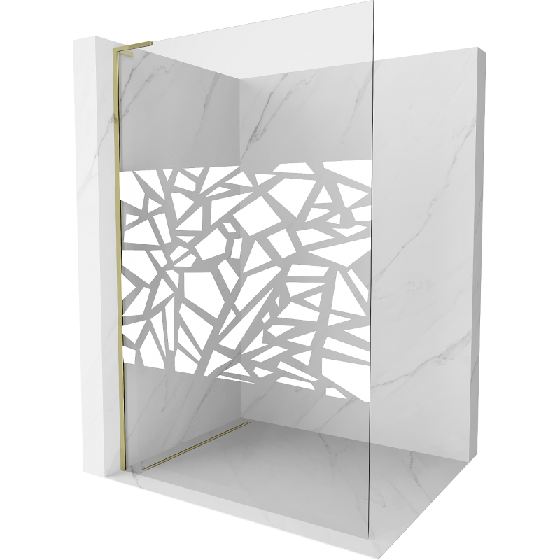 Mexen Kioto L душ кабина стенна Walk-in 70 x 200 cm, бял модел, златна - 800-070-103-50-85