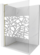 Mexen Kioto L душ кабина стенна Walk-in 70 x 200 cm, бял модел, златна - 800-070-103-50-85