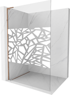 Mexen Kioto L стена за душ Walk-in 100 x 200 см, бял модел, розово злато - 800-100-103-60-85