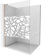 Mexen Kioto L стена за душ Walk-in 100 x 200 см, бял модел, комбинирана медна - 800-100-103-65-85