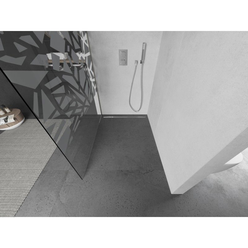 Mexen Kioto L душекран Walk-in 80 x 200 см, бял модел, матиран никел - 800-080-103-97-85