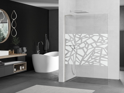 Mexen Kioto L стъклена преграда за душ Walk-in 90 x 200 см, бял модел, четкан никел - 800-090-103-97-85