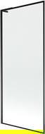 Mexen Next L стъклен параван за вана, 1-крилен, 80 x 150 см, черна рамка, черен - 895-080-000-03-70-70