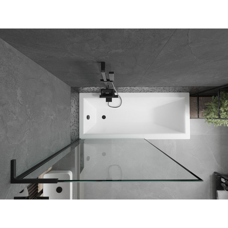 Mexen Next L параван за вана с 1 крило 100 x 150 см, черна рамка, черен - 895-100-000-03-70-70