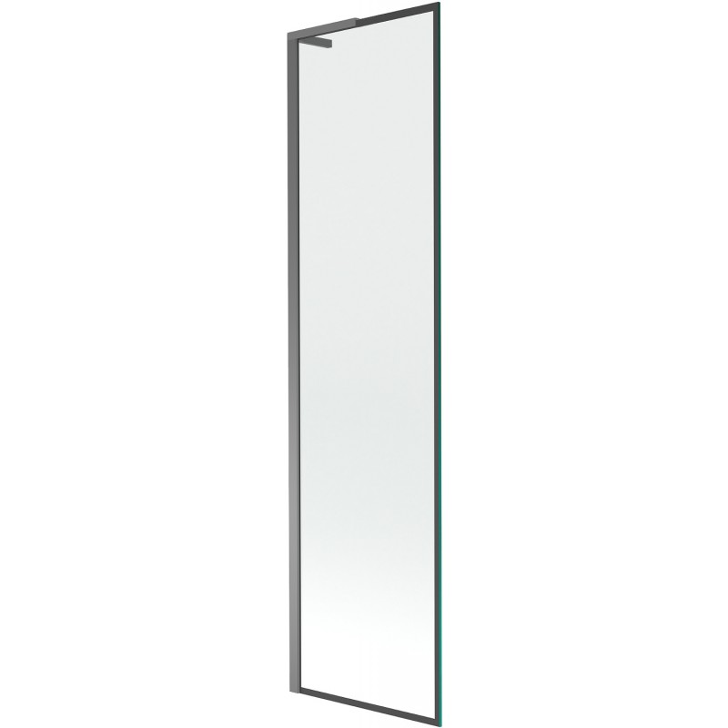 Mexen Next L параван за вана 1-крилен 50 x 150 см, черна рамка, gun metal - 895-050-000-03-70-95