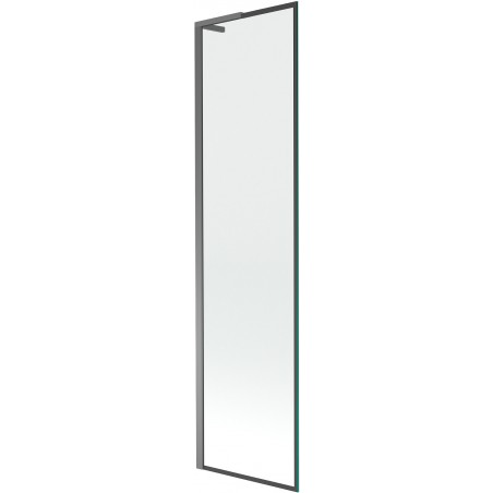 Mexen Next L параван за вана 1-крилен 50 x 150 см, черна рамка, gun metal - 895-050-000-03-70-95