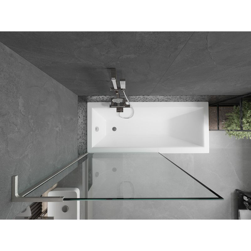 Mexen Next L преграда за вана 1-крило 100 x 150 cm, черна рамка, gun metal - 895-100-000-03-70-95