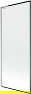 Mexen Next L параван за вана с 1 крило 80 x 150 см, черна рамка, матиран никел - 895-080-000-03-70-97