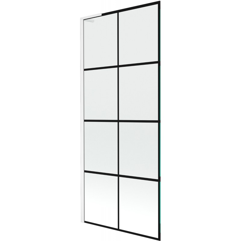 Екран за вана Mexen Next L, 1-частен, 80 x 150 cm, черен мотив, бял - 895-080-000-03-77-20