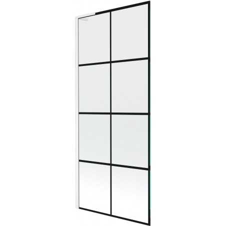 Екран за вана Mexen Next L, 1-частен, 80 x 150 cm, черен мотив, бял - 895-080-000-03-77-20