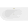 Mexen Mia свободно стояща ъглова дясна вана 150 x 75 cm, бяла, преливник златист матов - 52691507500P-55