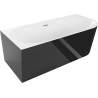 Mexen Mia самостоятелна ъглова вана лява 160 x 75 см, бяла/черна, с четкан никел - 52691607575L-97
