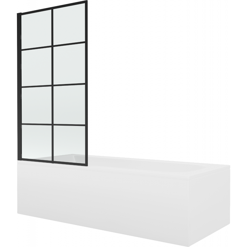 Mexen Vega правоъгълна вана 150 x 70 cm с обшивка и еднокрилен параван 80 cm,