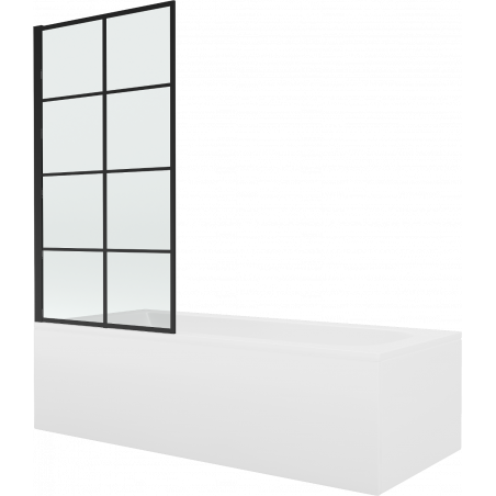 Mexen Vega правоъгълна вана 150 x 70 cm с обшивка и еднокрилен параван 80 cm,