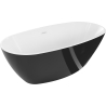 Mexen Eris самостояща вана 155 x 80 см, бяла/черна, бял преливник - 53441558075-20