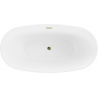 Mexen Eris вана свободностояща 155 x 80 см, бяла/черна, оттичане златно - 53441558075-50