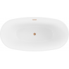 Mexen Eris свободностояща вана 155 x 80 см, бяла/черна, с brushed меден отлив - 53441558075-65