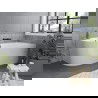 Mexen Mia вана самостоятелна, десен 170 x 80 см, бяла, черен преливник - 52691708000P-70