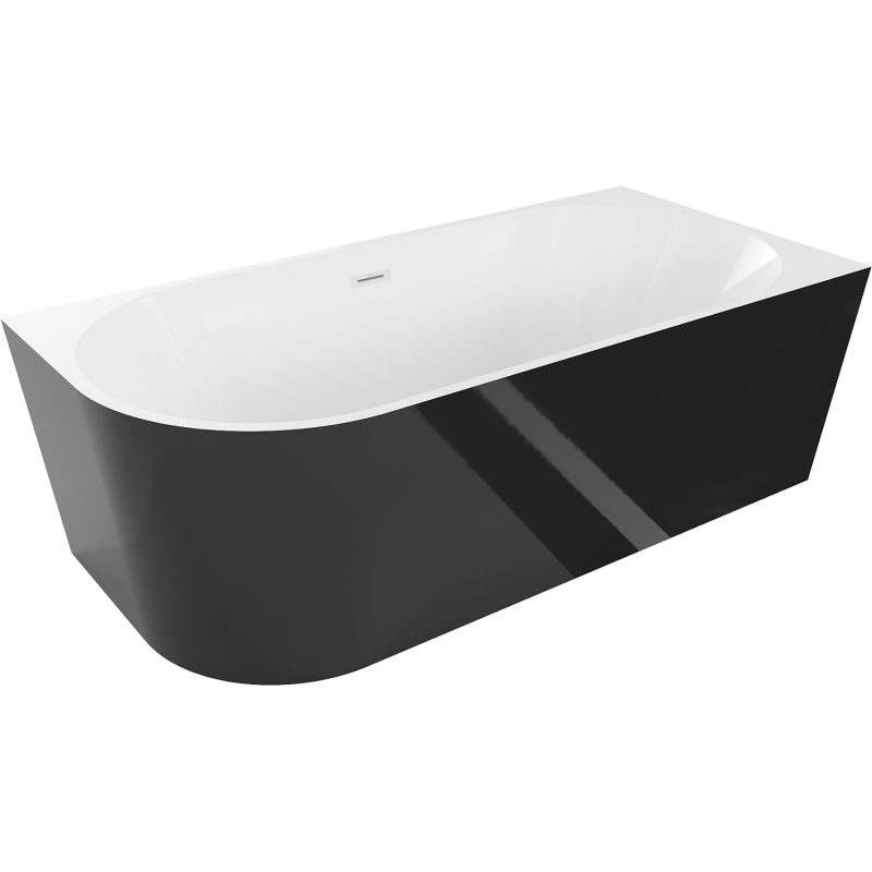 Mexen Mia свободностояща ъглова вана дясна 170 x 80 cm, бяла/черна, бял преливник - 52691708075P-20