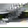 Мексен Миа свободностояща вана, десен 170 x 80 см, бяла/черна, с brushed златен отвор за преливане - 52691708075P-55