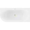Мексен Миа свободностояща вана, десен 170 x 80 см, бяла/черна, с brushed златен отвор за преливане - 52691708075P-55