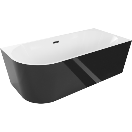 Mexen Mia свободностояща ъглова вана дясна 170 x 80 см, бяла/черна, черен