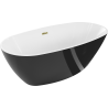 Mexen Eris самостоятелна вана 170 x 80 см, бяла/черна, прелив златен - 53441708075-50