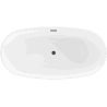 Mexen Eris вана свободностояща 170 x 80 см, бяла/черна, черен преливник - 53441708075-70